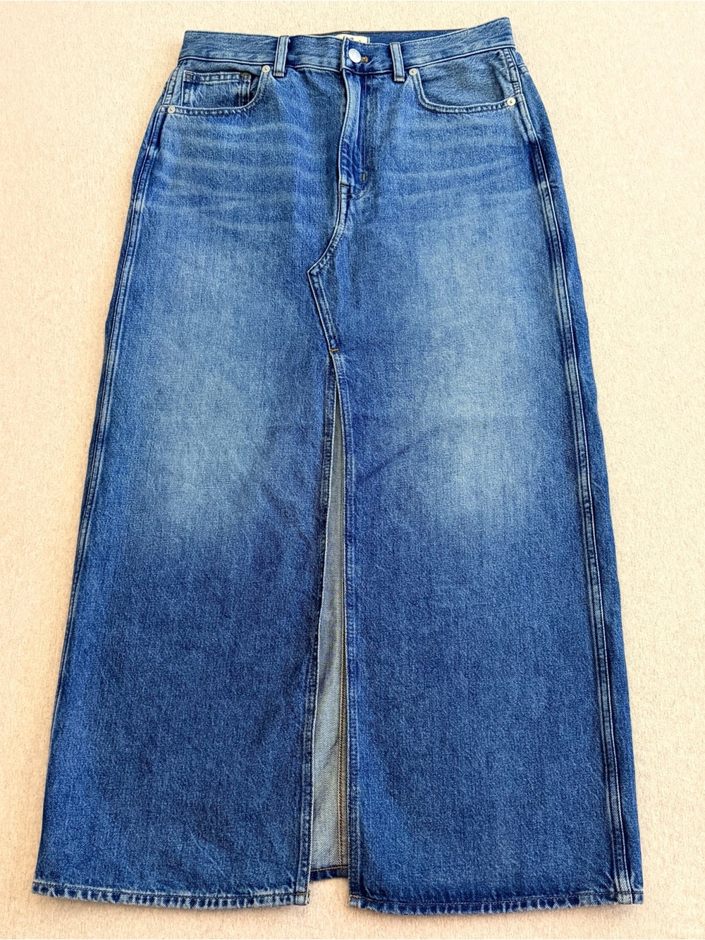 Madewell The Rilee Denim Midi Skirt